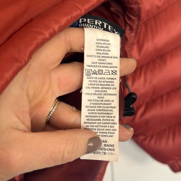 L.L. Bean 850 Down Fill ultralight puffer jacket orange XL petite - Picture 6 of 13